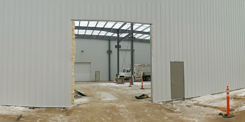 construction progress of the new Cedar Lake Metal Solutions building